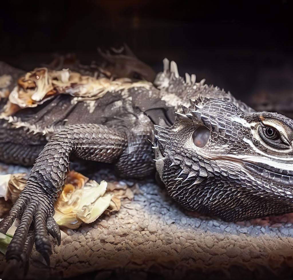 What causes bearded dragons to die with eyes open?