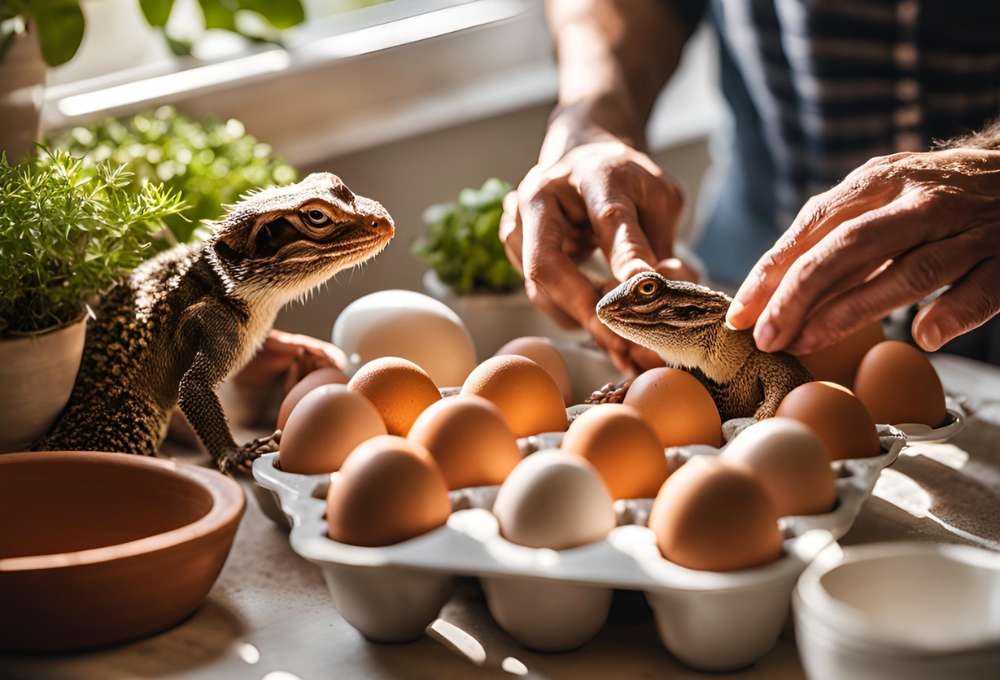 How can you cook eggs for bearded dragons